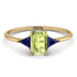Emerald Cut Peridot With Triangles Ring - Remi No. 713 image 1