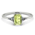 Emerald Cut Peridot With Triangles Ring - Remi No. 703 image 1