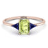 Emerald Cut Peridot With Triangles Ring - Remi No. 714 image 1