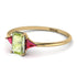 Emerald Cut Peridot With Triangles Ring - Remi No. 710 image 3