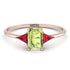 Emerald Cut Peridot With Triangles Ring - Remi No. 711 image 1