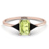 Emerald Cut Peridot With Triangles Ring - Remi No. 708 image 1