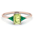 Emerald Cut Peridot With Triangles Ring - Remi No. 705 image 1