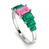 Emerald Cut Pink Moissanite Geometrical Ring - Briella No. 806 image 2