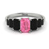 Emerald Cut Pink Moissanite Geometrical Ring - Briella No. 809 image 1