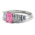 Emerald Cut Pink Moissanite Geometrical Ring - Briella No. 803 image 3