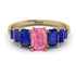 Emerald Cut Pink Moissanite Geometrical Ring - Briella No. 813 image 1