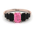 Emerald Cut Pink Moissanite Geometrical Ring - Briella No. 808 image 1