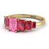 Emerald Cut Pink Moissanite Geometrical Ring - Briella No. 810 image 3
