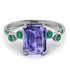 Emerald Cut Tanzanite Ring With Bezel - Alina No. 206 image 1