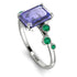 Emerald Cut Tanzanite Ring With Bezel - Alina No. 206 image 3