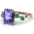 Emerald Cut Tanzanite Ring With Bezel - Alina No. 205 image 2