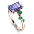 Emerald Cut Tanzanite Ring With Bezel - Alina No. 205 image 3