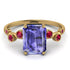 Emerald Cut Tanzanite Ring With Bezel - Alina No. 210 image 1