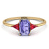 Emerald Cut Tanzanite With Triangles Ring - Remi No. 210 image 1