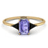 Emerald Cut Tanzanite With Triangles Ring - Remi No. 207 image 1