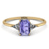 Emerald Cut Tanzanite With Triangles Ring - Remi No. 201 image 1