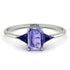 Emerald Cut Tanzanite With Triangles Ring - Remi No. 215 image 1