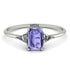 Emerald Cut Tanzanite With Triangles Ring - Remi No. 203 image 1