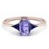Emerald Cut Tanzanite With Triangles Ring - Remi No. 214 image 1