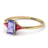 Emerald Cut Tanzanite With Triangles Ring - Remi No. 210 image 3