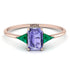 Emerald Cut Tanzanite With Triangles Ring - Remi No. 205 image 1