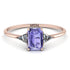 Emerald Cut Tanzanite With Triangles Ring - Remi No. 202 image 1