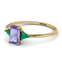 Emerald Cut Tanzanite With Triangles Ring - Remi No. 204 image 3