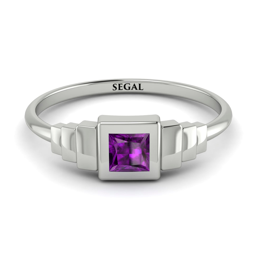 Geometric Princess Cut Amethyst Ring - Everleigh No. 303