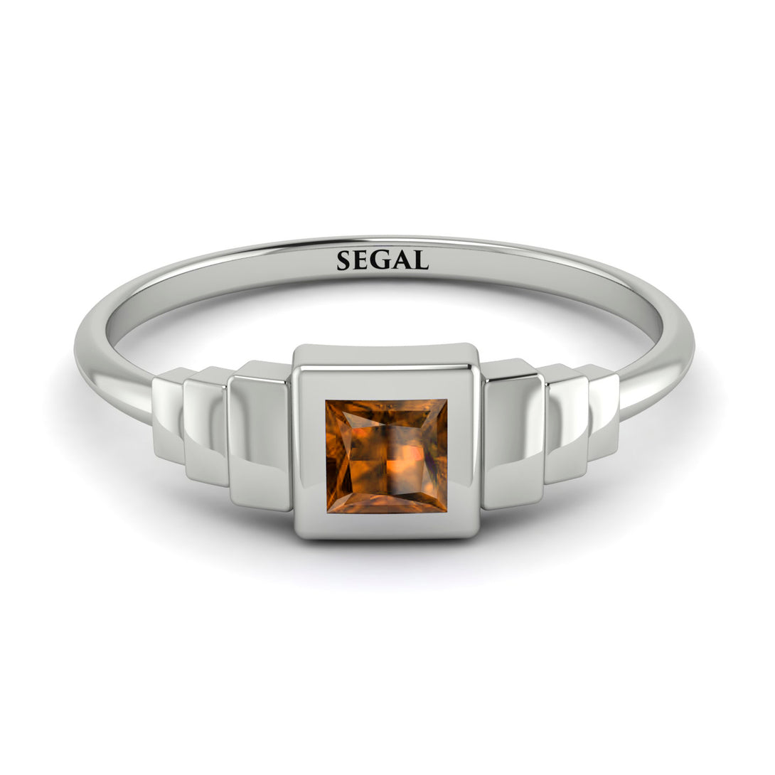 Geometric Princess Cut Brown Diamond Ring - Everleigh No. 1103