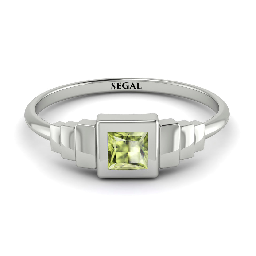 Geometric Princess Cut Peridot Ring - Everleigh No. 703