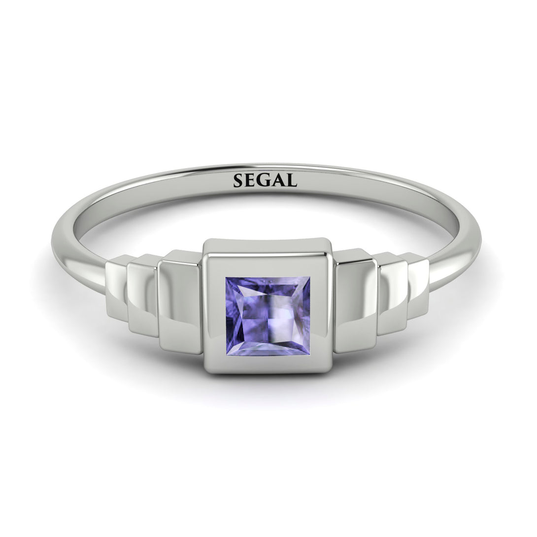 Geometric Princess Cut Tanzanite Ring - Everleigh No. 203
