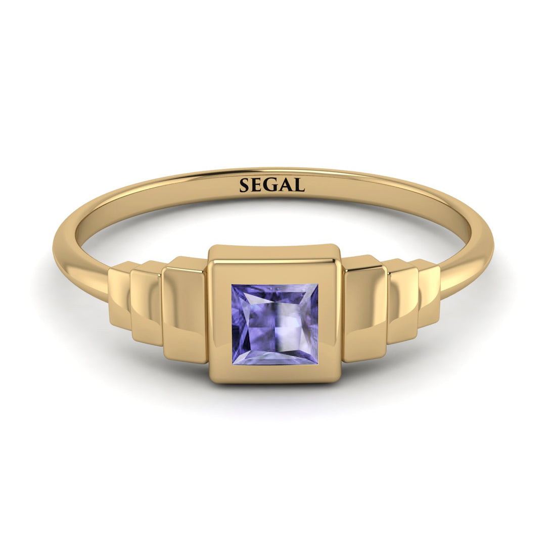 Geometric Princess Cut Tanzanite Ring - Everleigh No. 201