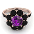 Glamorous Amethyst Halo Engagement Ring - Amaya No. 308 image 2