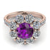 Glamorous Amethyst Halo Engagement Ring - Amaya No. 302 image 2