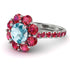 Glamorous Aquamarine Halo Engagement Ring - Amaya No. 412 image 1