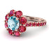Glamorous Aquamarine Halo Engagement Ring - Amaya No. 411 image 1