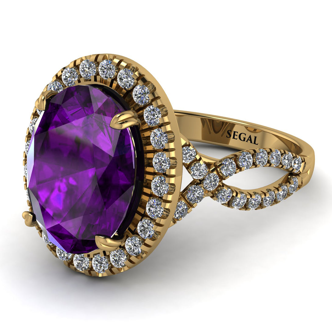 Glamorous Oval Amethyst Ring - Jordyn No. 301