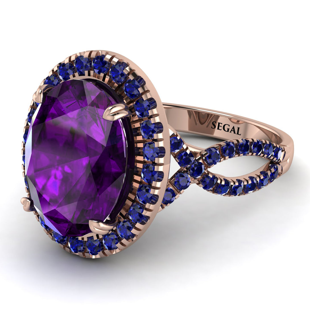 Glamorous Oval Amethyst Ring - Jordyn No. 314