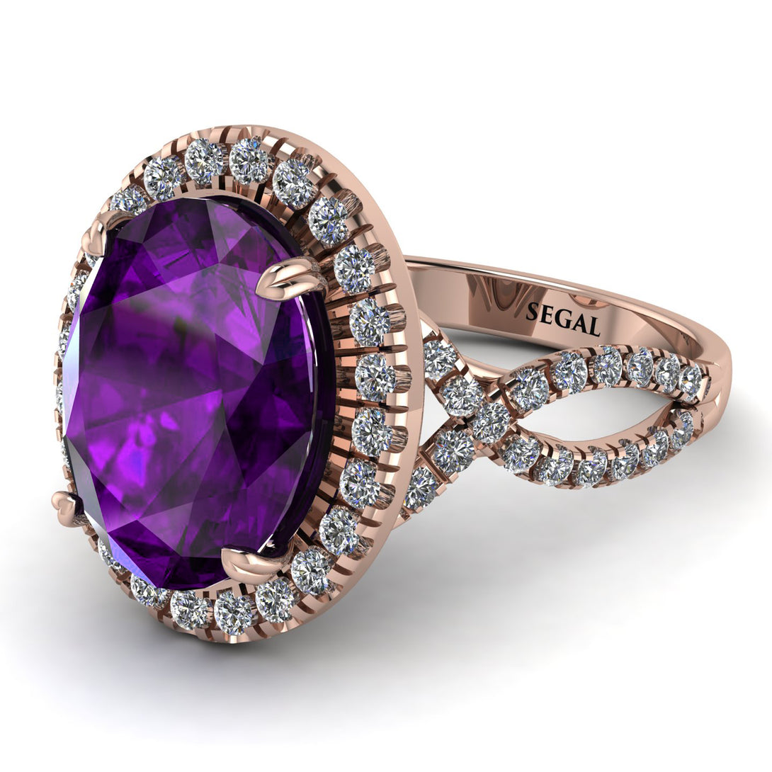 Glamorous Oval Amethyst Ring - Jordyn No. 302