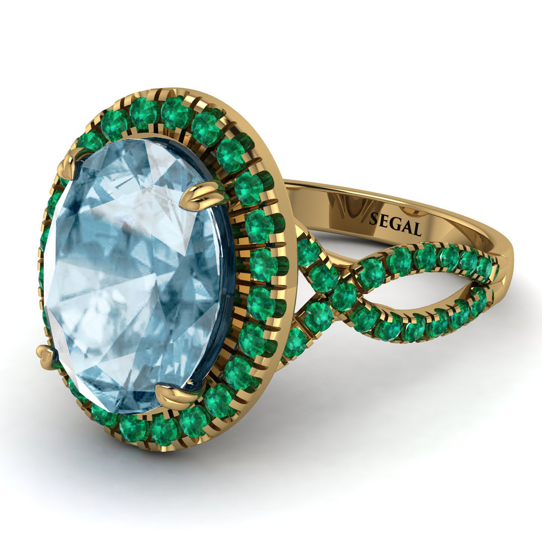 Glamorous Oval Aquamarine Ring - Jordyn No. 404