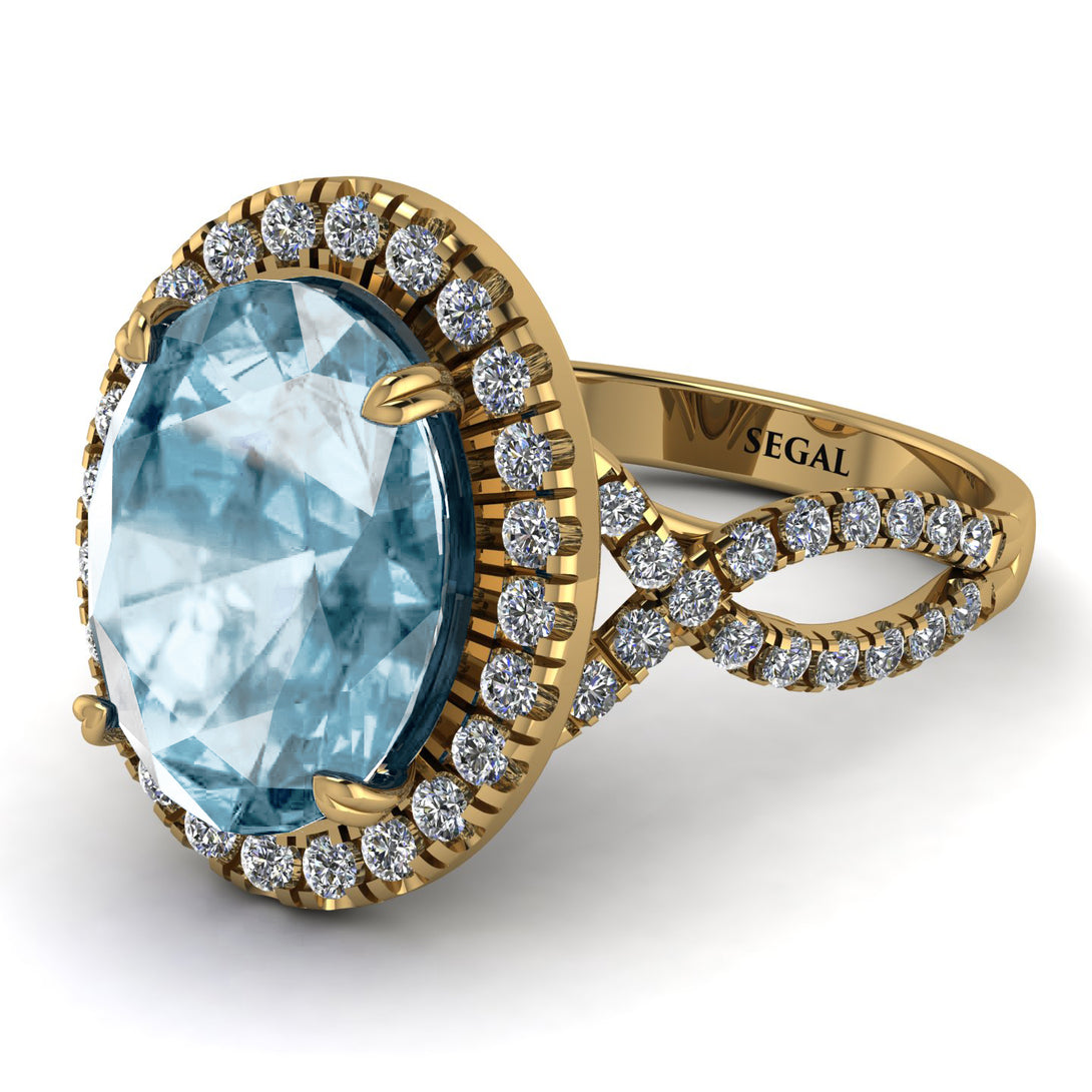 Glamorous Oval Aquamarine Ring - Jordyn No. 401