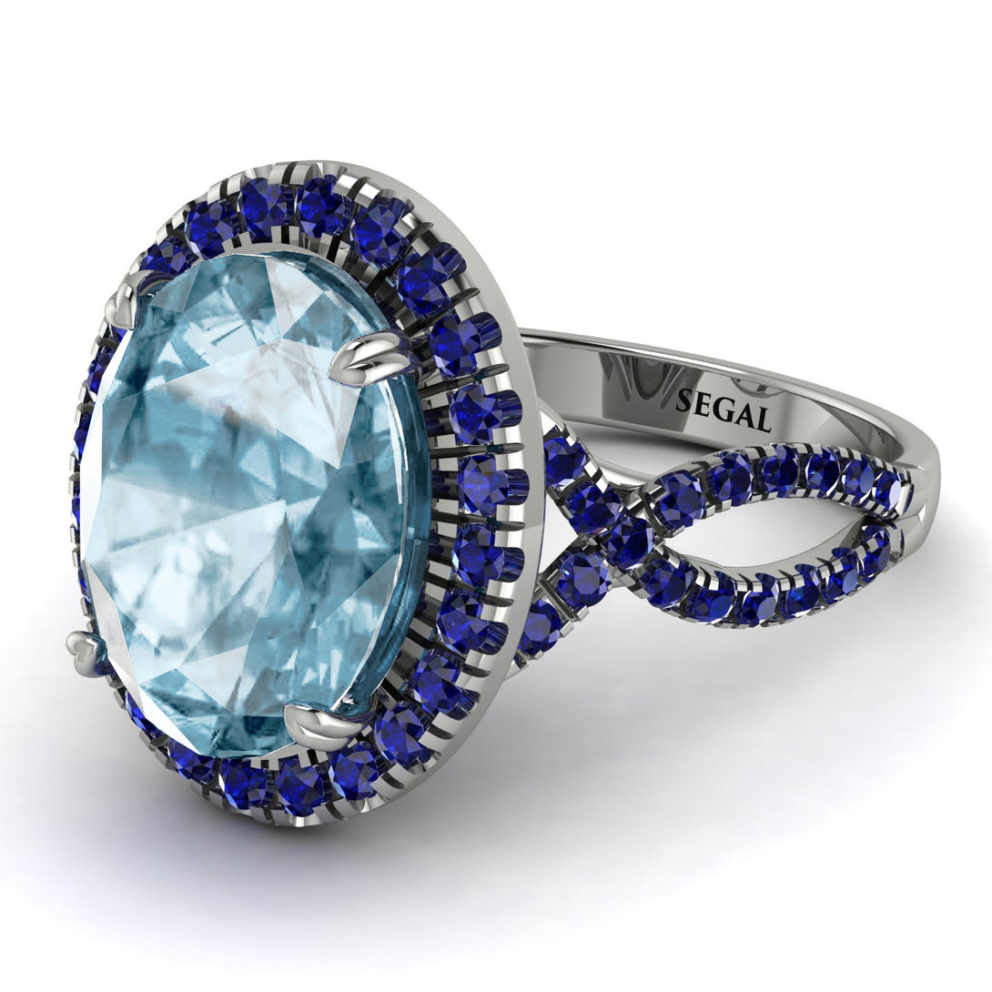 Glamorous Oval Aquamarine Ring - Jordyn No. 415