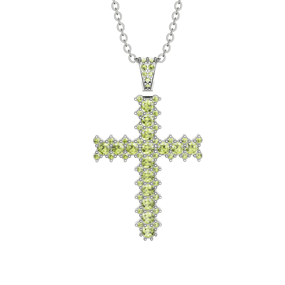 Glamorous Peridot Cross Pendant - Raymond No. 703