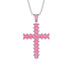 Glamorous Pink Moissanite Cross Pendant - Raymond No. 803 image 1