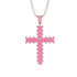 Glamorous Pink Moissanite Cross Pendant - Raymond No. 802 image 1