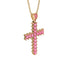 Glamorous Pink Moissanite Cross Pendant - Raymond No. 801 image 2