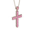 Glamorous Pink Moissanite Cross Pendant - Raymond No. 802 image 2