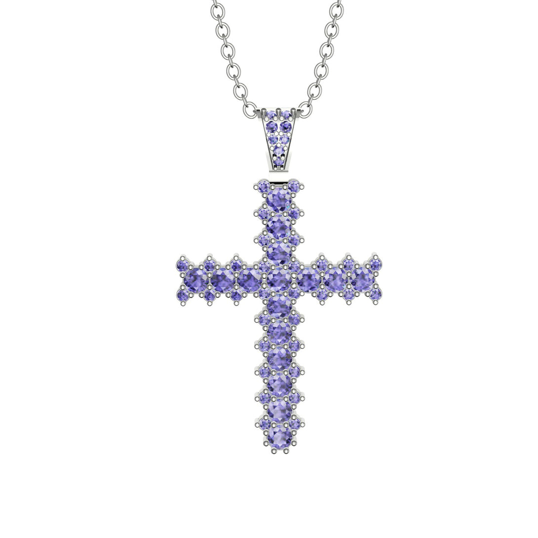 Glamorous Tanzanite Cross Pendant - Raymond No. 203