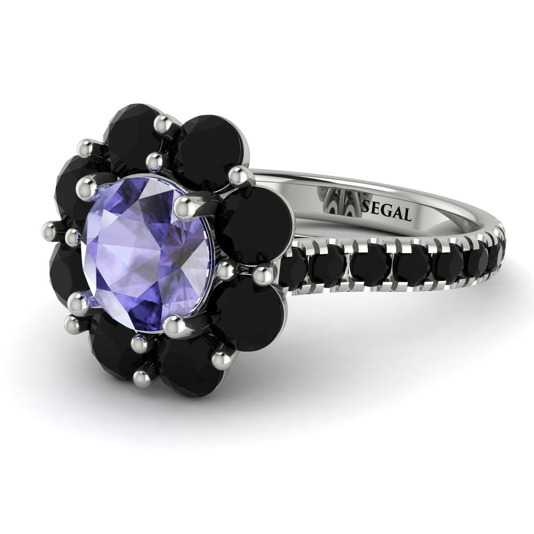 Glamorous Tanzanite Halo Engagement Ring - Amaya No. 209